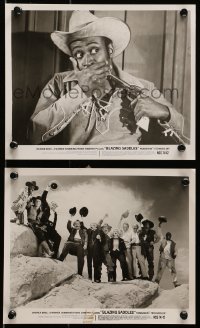 7d925 BLAZING SADDLES 2 8x10 stills 1974 Mel Brooks, Cleavon Little, Wilder, w/top cast portrait!