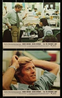 7d163 ALL THE PRESIDENT'S MEN 7 color 8x10 stills 1976 Hoffman & Redford as Woodward & Bernstein!