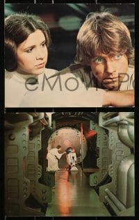 7d137 STAR WARS 8 color deluxe 8x10 stills 1977 Luke, Leia, C-3PO, Han, R2, Darth Vader, NSS 77/21-0!