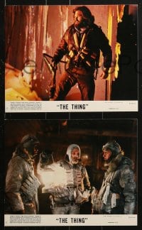 7d184 THING 7 8x10 mini LCs 1982 John Carpenter, Kurt Russell, the ultimate in alien terror!