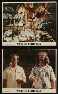 7d244 WHERE THE BUFFALO ROAM 4 8x10 mini LCs 1980 Peter Boyle, Bill Murray as Hunter S. Thompson!