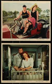 7d268 WINGS OF EAGLES 3 color 8x10 stills 1957 Naval Aviation pilot John Wayne & Maureen O'Hara!