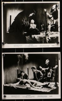 7d490 WITCHCRAFT 9 8x10 stills 1964 Lon Chaney Jr. in black robe, wacky horror cult images!