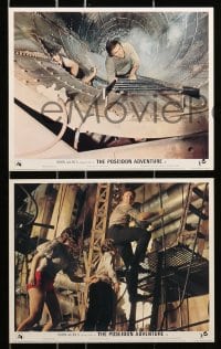 7d126 POSEIDON ADVENTURE 8 color English FOH LCs 1973 Gene Hackman, Ernest Borgnine, Winters, more!