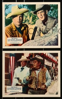 7d145 TEXAS JOHN SLAUGHTER 8 color English FOH LCs 1959 cowboy Tom Tryon, Robert Middleton, Moore!