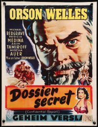 7f187 CONFIDENTIAL REPORT Belgian 1955 Orson Welles as Mr. Arkadin, the first citizen of suspense!