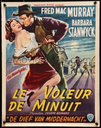 7f214 MOONLIGHTER Belgian 1953 art of Fred MacMurray and tied up Barbara Stanwyck!