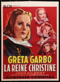 7f217 QUEEN CHRISTINA Belgian R1950s great different artwork of glamorous Greta Garbo!