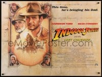 7f160 INDIANA JONES & THE LAST CRUSADE British quad 1989 Harrison Ford & Sean Connery, Spielberg