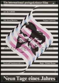 7f515 NINE DAYS OF ONE YEAR East German 23x32 R1987 directed by Mikhail Romm, art by Jo Frische!