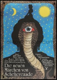 7f517 NOVYE SKAZKI SHAKHEREZADY East German 23x32 1988 wild different cobra snake art by Mond!