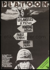 7f539 PLATOON East German 23x32 1989 Oliver Stone, Charlie Sheen in Vietnam War, Gerhat Brandt!