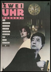 7f575 ZWEI UHR MORGENS East German 23x32 1989 Bao Zhifang Chinese crime movie!
