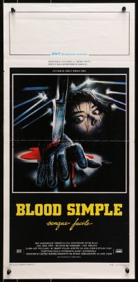7f775 BLOOD SIMPLE Italian locandina 1985 Joel & Ethan Coen, film noir, different Sciotti art!