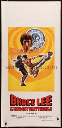 7f782 BRUCE LEE L'INDISTRUTTIBILE Italian locandina 1970s cool kung fu artwork by Fantini!