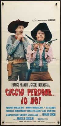 7f790 CICCIO FORGIVES, I DON'T Italian locandina 1968 wacky cowboys Franco Franchi & Ciccio Ingrassia!