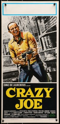 7f794 CRAZY JOE Italian locandina 1974 Mafia biography, Peter Boyle with machine gun, different!