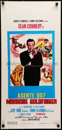 7f820 GOLDFINGER Italian locandina R1970s different art of Sean Connery as James Bond 007!