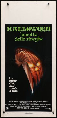 7f824 HALLOWEEN Italian locandina 1979 John Carpenter classic, Bob Gleason jack-o-lantern art!