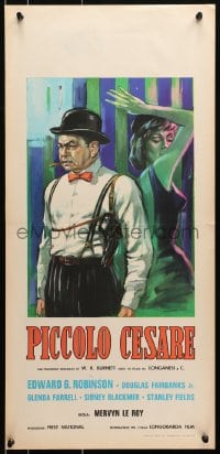 7f856 LITTLE CAESAR Italian locandina R1950s different art of Edward G. Robinson by Colizzi!