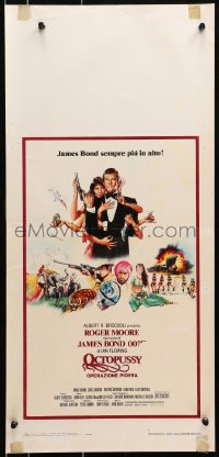 7f876 OCTOPUSSY Italian locandina 1983 sexy Maud Adams & Roger Moore as James Bond by Daniel Goozee