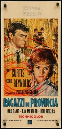7f892 RAT RACE Italian locandina 1960 Debbie Reynolds & Curtis will do anything to get to the top!