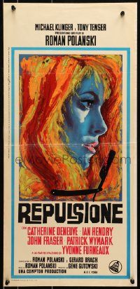 7f894 REPULSION Italian locandina 1966 Polanski, completely different art of Catherine Deneuve!
