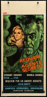 7f895 REQUIEM FOR A SECRET AGENT Italian locandina 1967 Stewart Granger & sexy Bianchi w/gun!