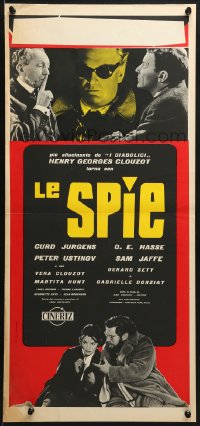 7f909 SPIES Italian locandina 1957 Henri-Georges Clouzot, wacky completely different spy images!