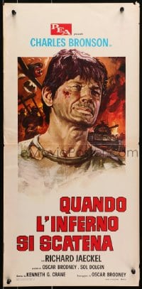 7f943 WHEN HELL BROKE LOOSE Italian locandina R1970 Charles Bronson in World War II, Gasparri!