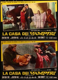 7f977 HOUSE OF DARK SHADOWS group of 6 Italian 18x26 pbustas 1971 how vampires do it, unnatural lust!