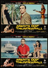 7f993 THUNDERBALL group of 9 Italian 19x27 pbustas 1965 Sean Connery as James Bond 007, Auger!
