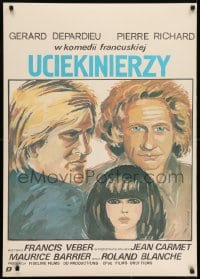 7f643 LES FUGITIFS Polish 27x38 1988 Francis Veber directed, Gerard Depardieu, Mucha Ihnatowicz!