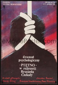 7f653 PIETNO Polish 26x38 1985 Ryszard Czekala, art of hanged man by Maciej Woltman!