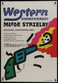 7f696 YOUNG GUNS Polish 26x38 1989 Emilio Estevez, Charlie Sheen, Sutherland, Mlodozeniec art