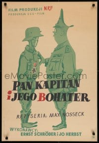 7f705 CAPTAIN & HIS HERO Polish 23x33 1957 Der Hauptmann und sein Held, cool Anczykowski art!