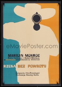 7f735 RIVER OF NO RETURN Polish 23x33 1967 Robert Mitchum, Marilyn Monroe, Krolikowski art!