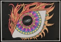7g134 ANDROMEDA MANDALA 23x33 commercial poster 1969 spiral galaxy inside an eye by Marcia Hoffer!