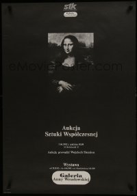 7g385 AUKCJA SZTUKI WSPOLCZESNEJ Polish 23x34 1982 inset art of Mona Lisa by Leonardo da Vinci!
