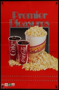 7g070 PREMIER PLEASURES 27x41 advertising poster 1980s great image of Coca-Cola and popcorn!