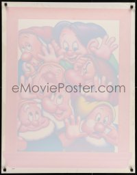 7g036 SNOW WHITE & THE SEVEN DWARFS group of 2 28x36 static cling posters R1990s Walt Disney classic!