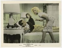 7h019 KISS THEM FOR ME color 8x10 still 1957 Cary Grant in bed by Jayne Mansfield & Suzy Parker!