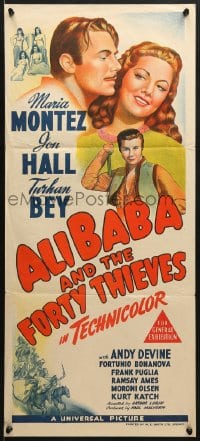 7j035 ALI BABA & THE FORTY THIEVES Aust daybill 1943 art of Maria Montez, Jon Hall & Turhan Bey!
