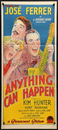 7j057 ANYTHING CAN HAPPEN Aust daybill 1952 Jose Ferrer, Kim Hunter, Richardson Studio art!