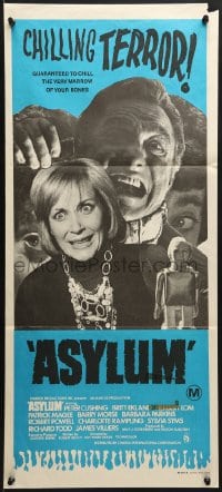 7j066 ASYLUM Aust daybill 1972 Peter Cushing, Britt Ekland, written by Robert Bloch, horror!