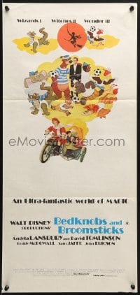 7j081 BEDKNOBS & BROOMSTICKS Aust daybill R1979 Walt Disney, Angela Lansbury, great cartoon art!