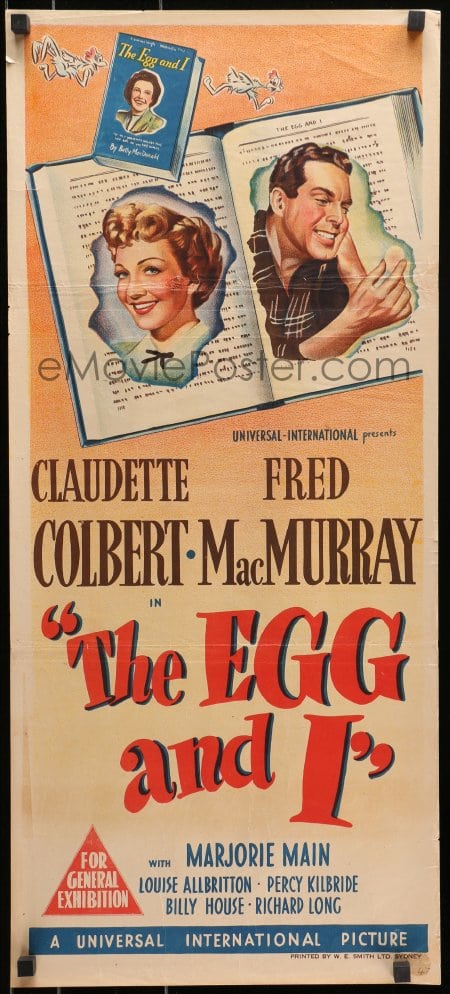 The egg and I Claudette Colbert vintage movie poster print