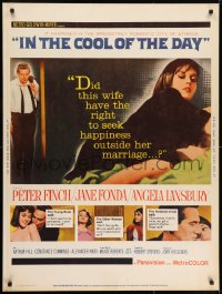 7k071 IN THE COOL OF THE DAY 30x40 1963 sexy Jane Fonda gave all her love to a stranger!