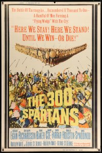 7k226 300 SPARTANS style Y 40x60 1962 Richard Egan in Ancient Greece, mighty battle of Thermopylae!