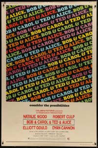 7k244 BOB & CAROL & TED & ALICE 40x60 1969 directed by Paul Mazursky, Natalie Wood, Elliott Gould